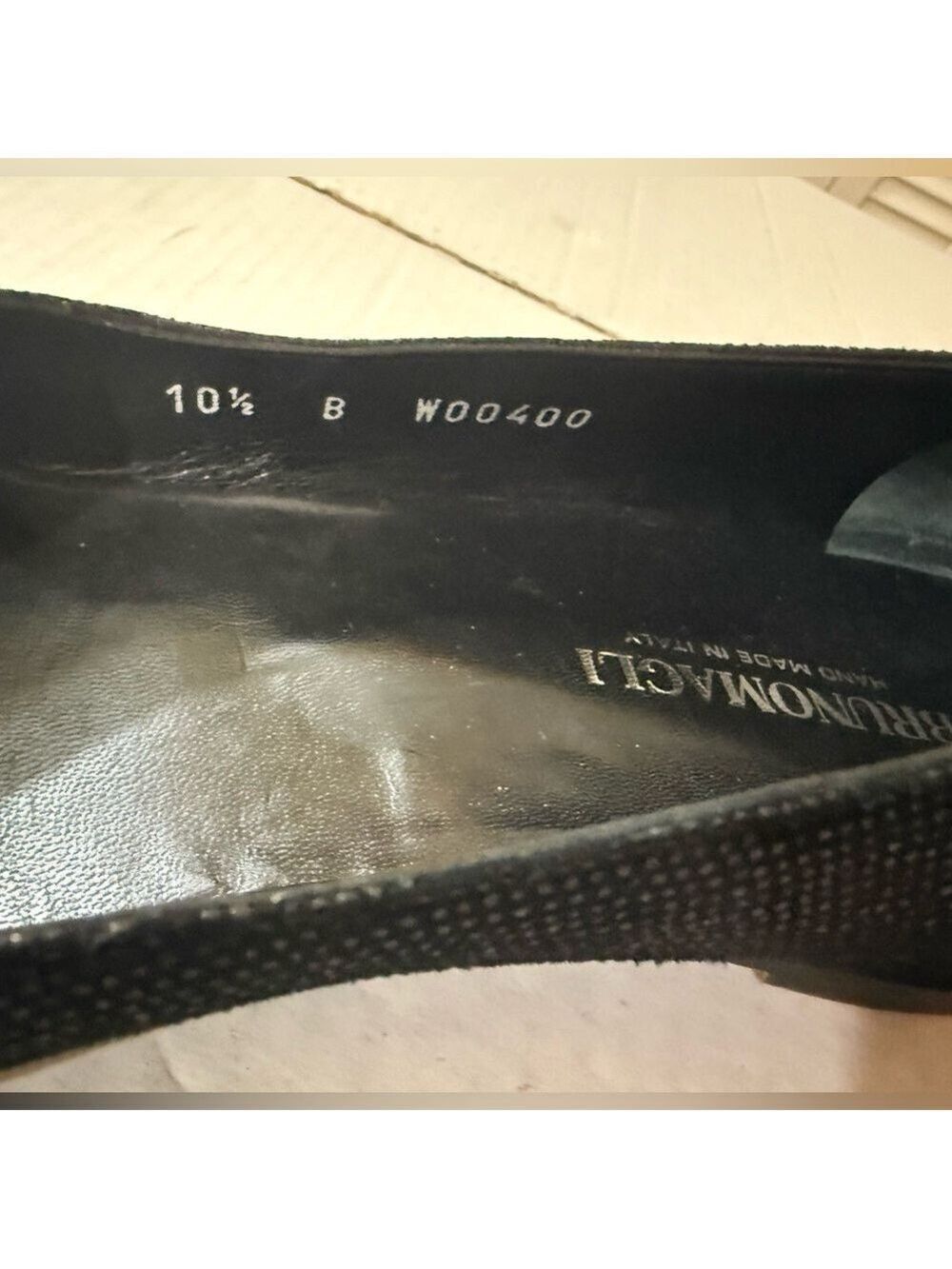Bruno Magli Black Textured Leather Peep Toe Flats Italy Sz 10.5 - Picture 11 of 11